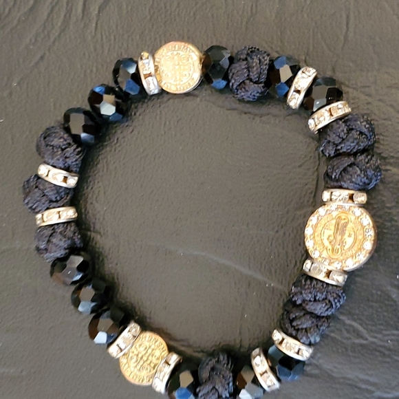 Set of Three Elastic Bracelets in Red, Black and Blue - Picture 7 of 8